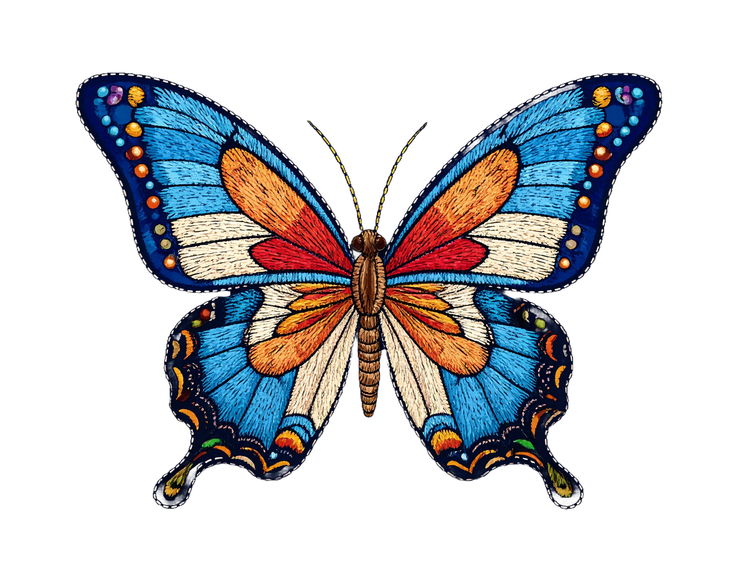 Sophia- Luxe Stitch & Print: Premium Kid Designer Butterfly Cotton Tee