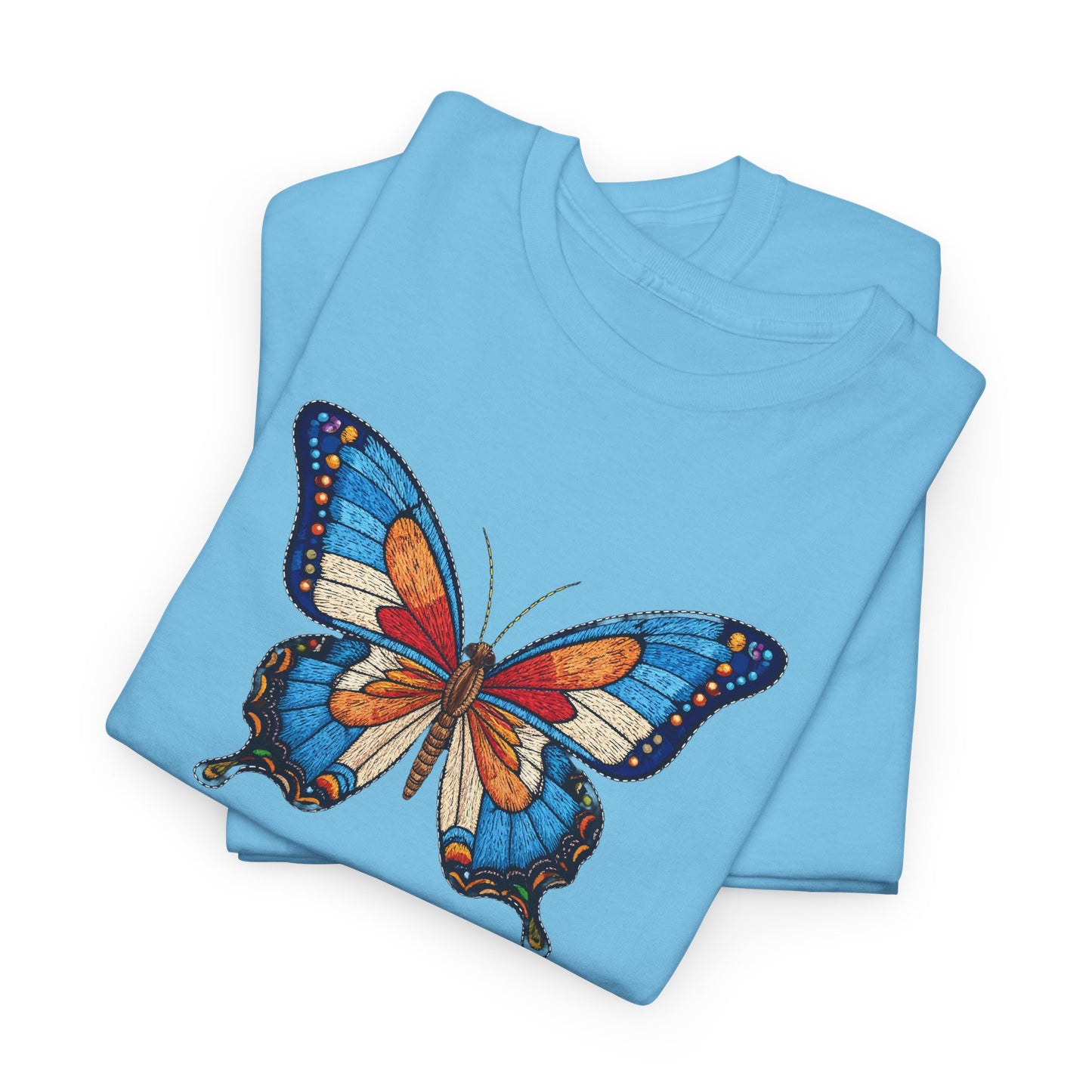 Sophia- Luxe Stitch & Print: Premium Kid Designer Butterfly Cotton Tee