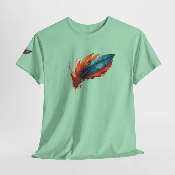 Light Feather- Luxe Stitch & Printed: Premium Women Designer Cotton Tee