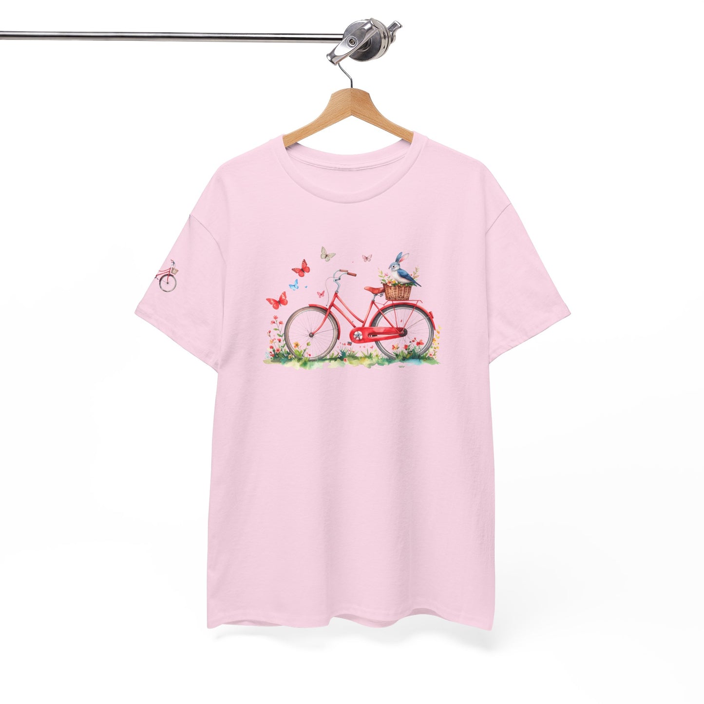 Abigail- Luxe Stitch & Printed: Premium Kid Designer Red Bike Cotton Tee