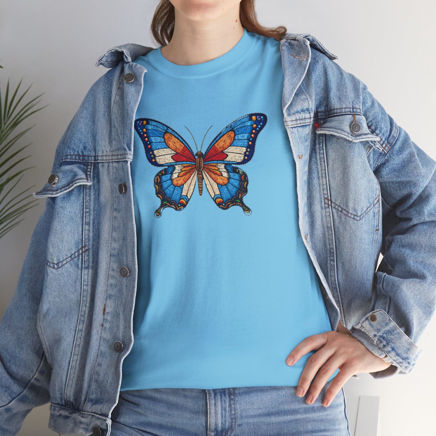 Sophia- Luxe Stitch & Print: Premium Kid Designer Butterfly Cotton Tee