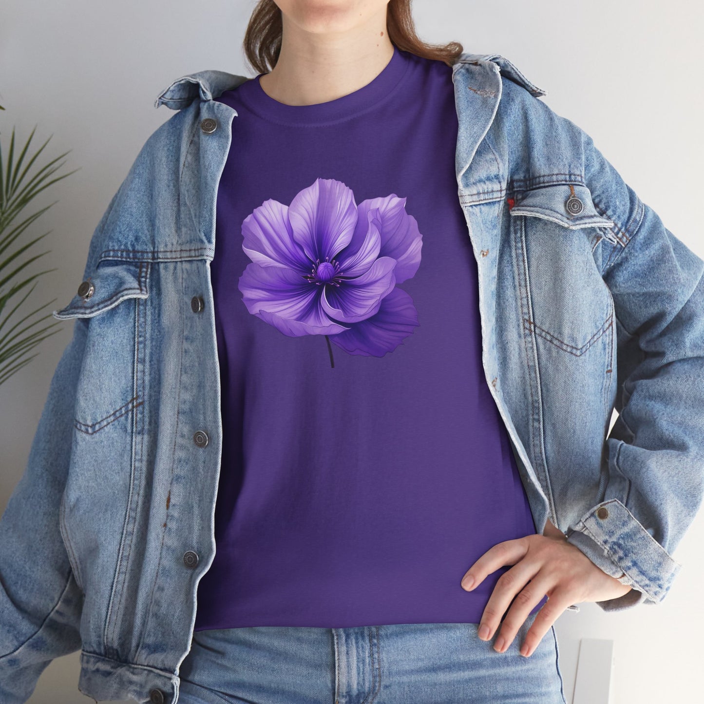Violet Night- Luxe Stitch & Printed: Premium Women Designer Cotton Tee