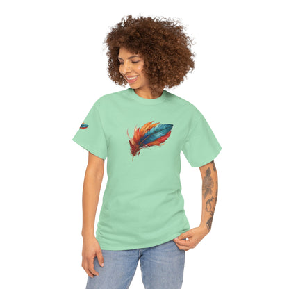 Light Feather- Luxe Stitch & Printed: Premium Women Designer Cotton Tee