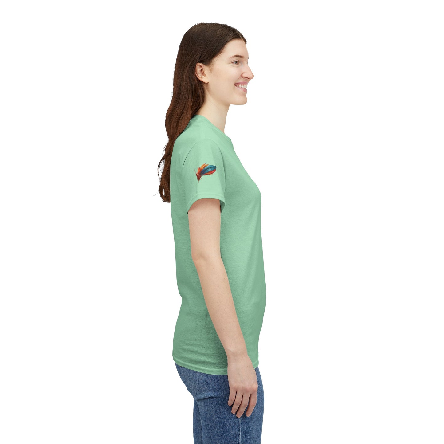 Light Feather- Luxe Stitch & Printed: Premium Women Designer Cotton Tee