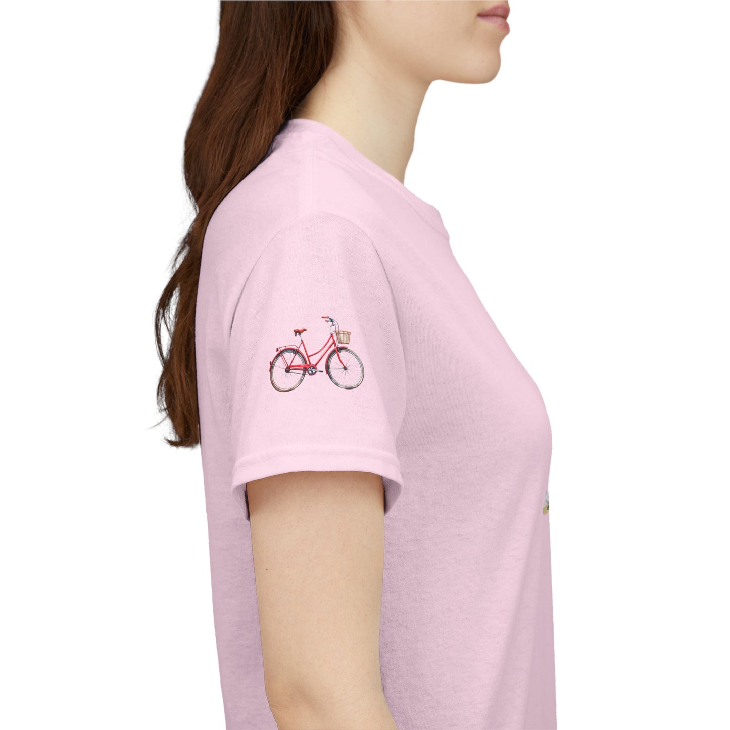 Abigail- Luxe Stitch & Printed: Premium Kid Designer Red Bike Cotton Tee