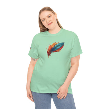 Light Feather- Luxe Stitch & Printed: Premium Women Designer Cotton Tee
