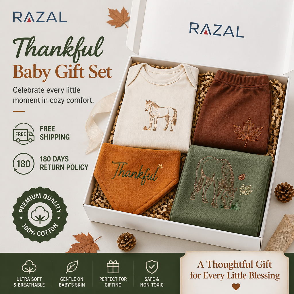 Embroidered Thanksgiving Blanket – Thanksgiving Table Set (100% Organic Cotton, Cactus Green