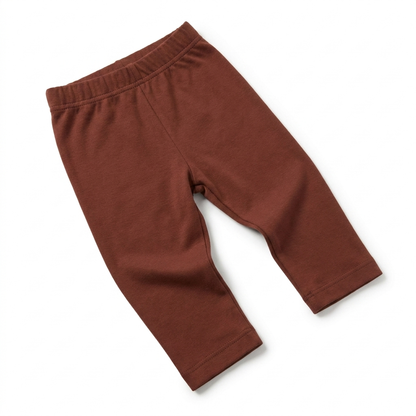 Embroidered Leaf Joggers – Thanksgiving Table Set (100% Cotton, Chocolate)