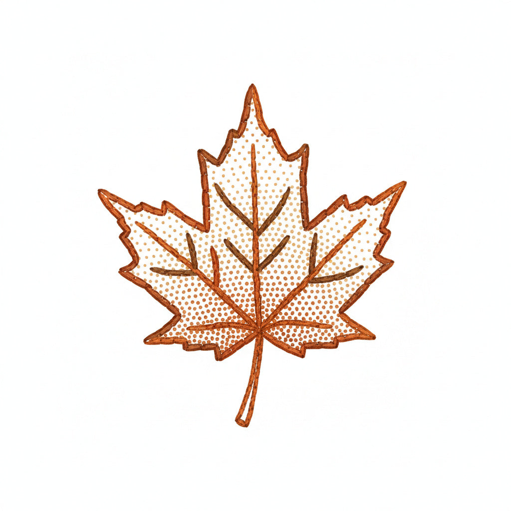Embroidered Leaf Joggers – Thanksgiving Table Set (100% Cotton, Chocolate)