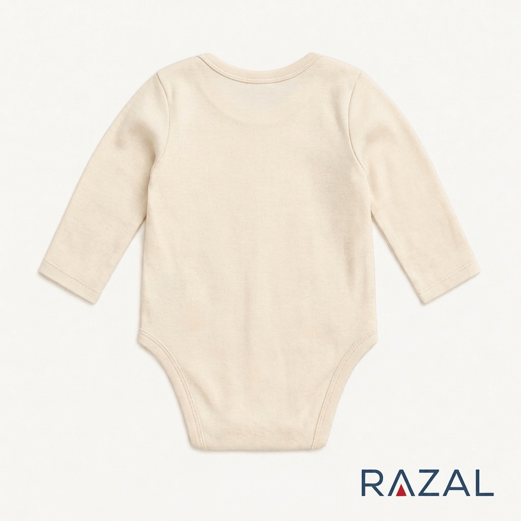 Embroidered Fox Bodysuit – Cozy Fall Welcome (100% Cotton, Natural Color)